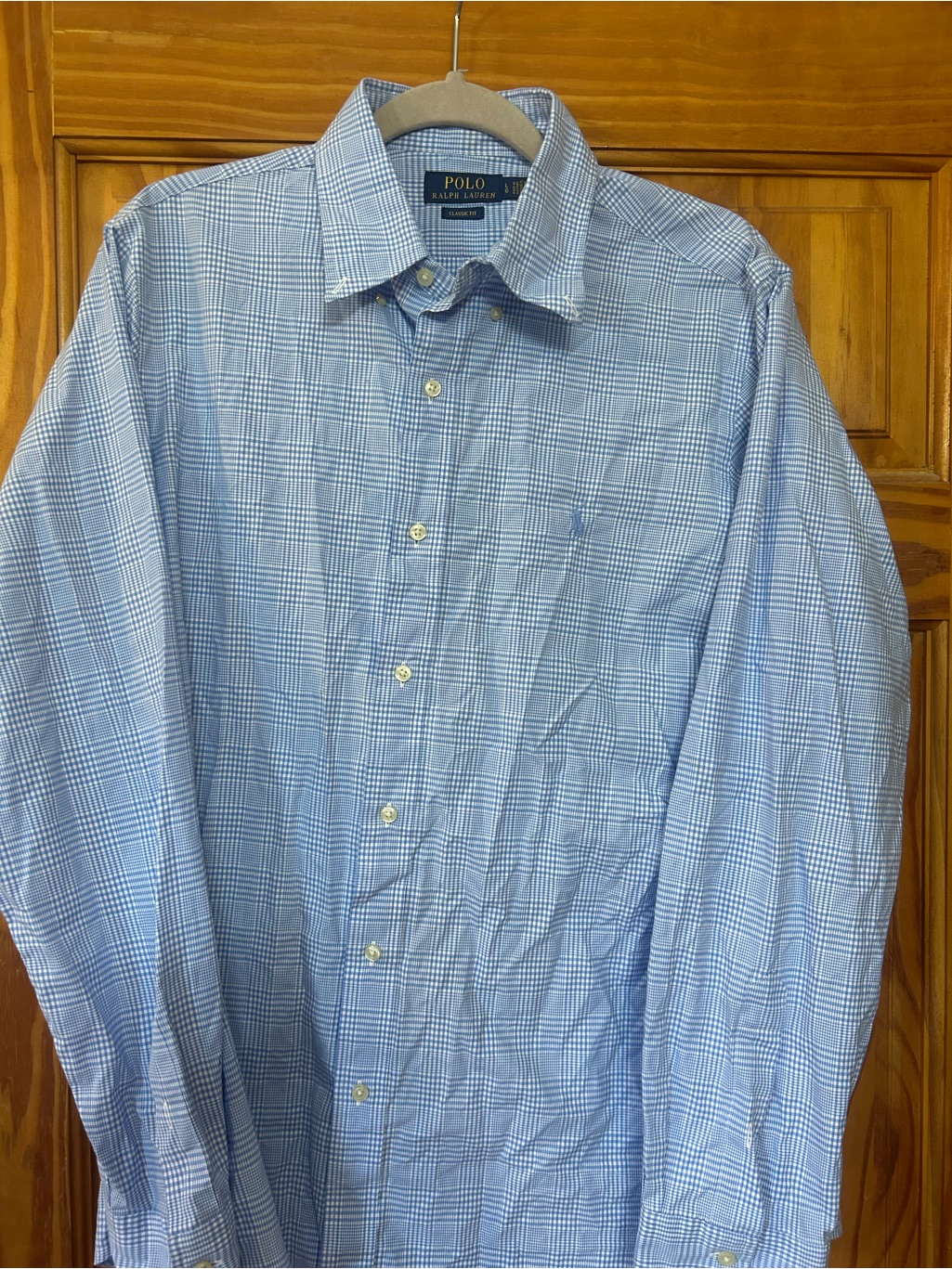 Ralph Lauren Light Blue Plaid Dress Shirt